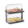 Vitrine Buffet com Tampa Deslizante UNIQ - 2 Bandejas - Preto - HENDI