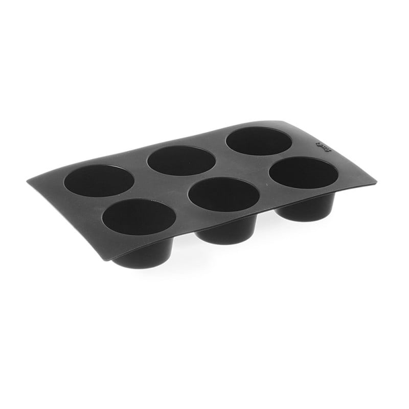 Forma de silicone antiaderente para 6 muffins. Dimensões: ø69x(A)40 - Marca HENDI - Fourniresto