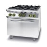 Fogão de Linha de Cozinha - 4 bocas com forno de convecção elétrico GN 1/1 - Marca HENDI - Fourniresto