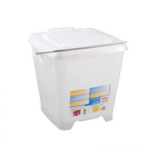 Balde Quadrado 12 L + Tampa Hermética Branca - Gilac