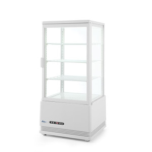 Vitrina refrigerada branca com 4 lados de vidro - 78 litros