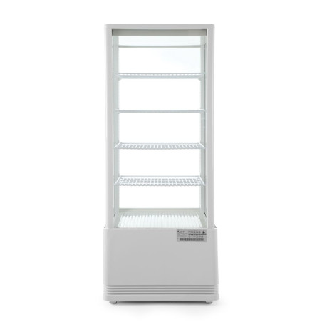 Vitrina refrigerada branca com 4 lados de vidro - 98 litros