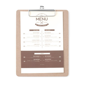 Clipboard Menu Cover - 185 x 245 mm