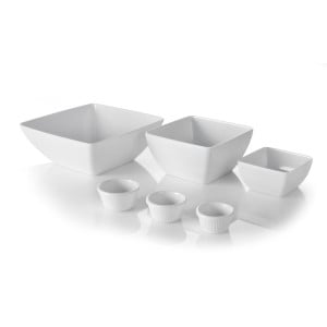 White Square Bowl - 270 x 270 mm - Brand HENDI