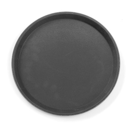 Plateau Rond en Polypropylène - Noir - 280 mm de Diamètre - Marque HENDI