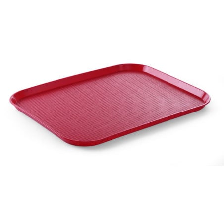 Rectangular Fast Food Tray - Large Size 450 x 350 mm - Red - Red