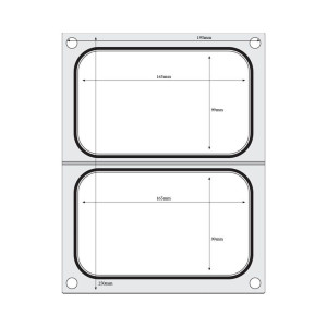 Matrice de Scellage pour Scelleuse Manuelle - 2 Compartiments 178 x 113 mm - Hendi