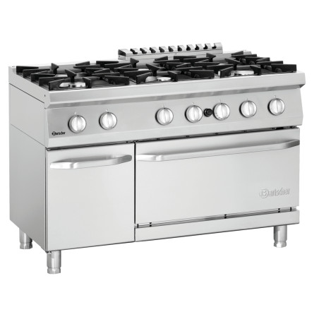 Fourneau 6 Bocas com Forno a Gás GN 2/1 e Armário Série 700