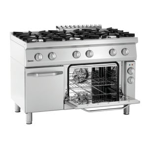 Forno 6 bocas com forno elétrico GN 1/1 e armário Série 700.