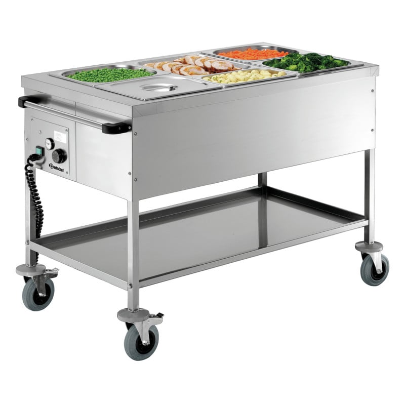 Chariot à Bain-Marie Sans Eau - 3 GN 1/1