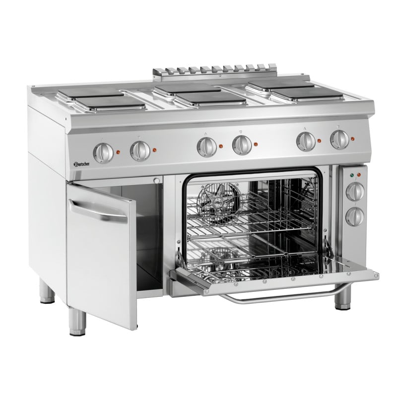 Forno 6 Placas Quadradas com Forno Elétrico GN1/1 e Armário Série 700