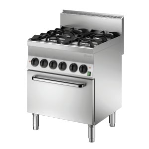 4-Burner Stove with Electric Oven GN1/1 Series 650 - Bartscher