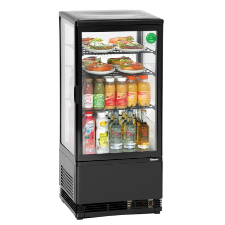 Mini Vitrine Refrigerada Profissional Bartscher - 78 L Preta