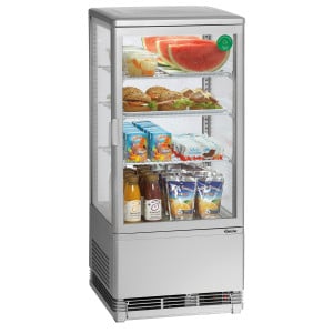 Mini Vitrine Refrigerada Profissional Bartscher - 78 L Prateada