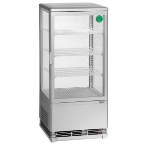 Mini Vitrine Refrigerada Profissional Bartscher - 78 L Prateada