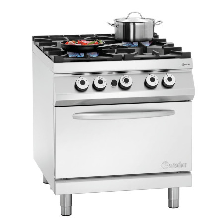 Fourneau a 4 queimadores série 900 - Forno a Gás GN 2/1 da marca Bartscher
