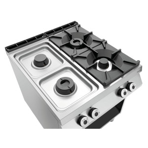 Fourneau a 4 queimadores série 900 - Forno a Gás GN 2/1 da marca Bartscher