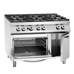 Fourneau com 6 queimadores série 900 - Forno a Gás GN 2/1 e armário da marca Bartscher