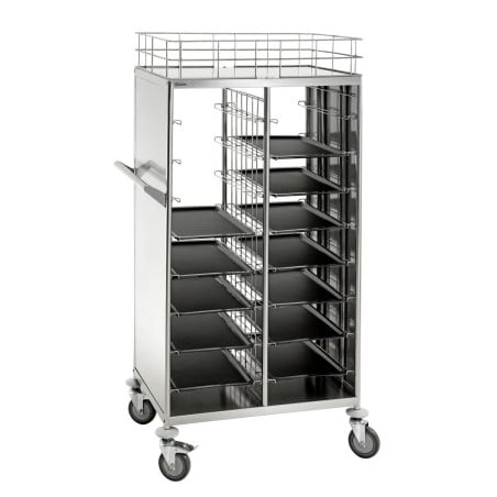 Trolley with Trays 443 x 343 mm and GN 1/1 Containers - 2 x 8 Levels