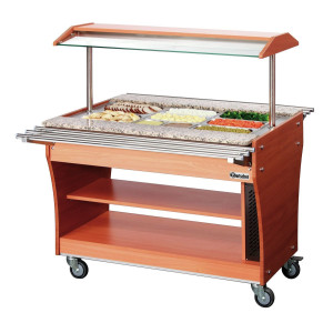 Corrediça de bandejas para buffet aquecido e refrigerado - 3 x GN 1/1