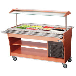 Corrediça de bandejas para buffet aquecido e refrigerado - 4 x GN 1/1