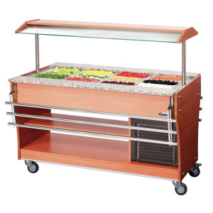 Corrediça de bandejas para buffet aquecido e refrigerado - 4 x GN 1/1