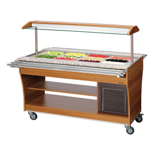 Corrediça de bandejas para buffet aquecido e refrigerado - 4 x GN 1/1