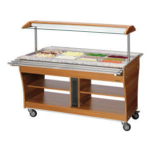 Corrediça de bandejas para buffet aquecido e refrigerado - 4 x GN 1/1