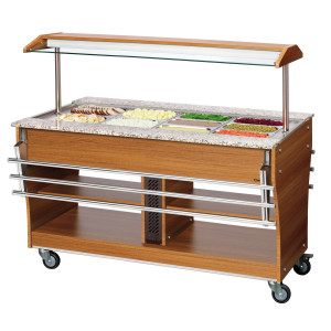 Corrediça de bandejas para buffet aquecido e refrigerado - 4 x GN 1/1