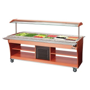 Corrediça de bandeja para buffet aquecido e refrigerado - 6 x GN 1/1