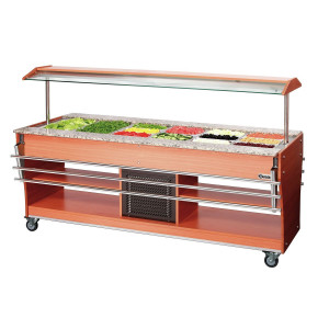 Corrediça de bandeja para buffet aquecido e refrigerado - 6 x GN 1/1