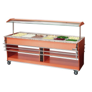 Corrediça de bandeja para buffet aquecido e refrigerado - 6 x GN 1/1