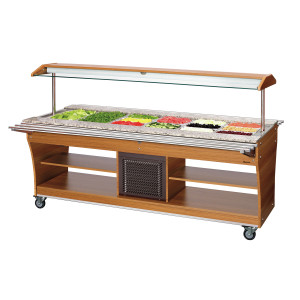 Corrediça de bandeja para buffet aquecido e refrigerado - 6 x GN 1/1