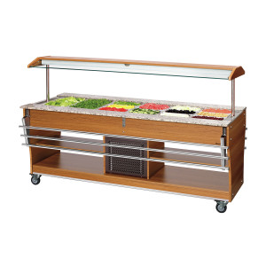 Corrediça de bandeja para buffet aquecido e refrigerado - 6 x GN 1/1