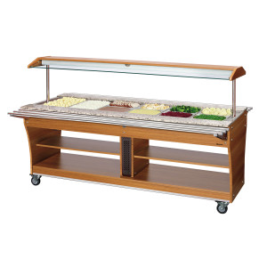 Corrediça de bandeja para buffet aquecido e refrigerado - 6 x GN 1/1