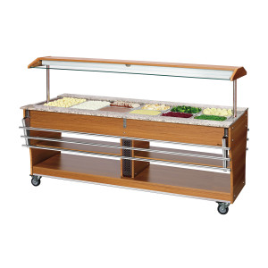 Corrediça de bandeja para buffet aquecido e refrigerado - 6 x GN 1/1