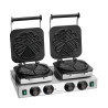 Professional Double Waffle Maker - 2 x 5 Heart-shaped Waffles - Bartscher