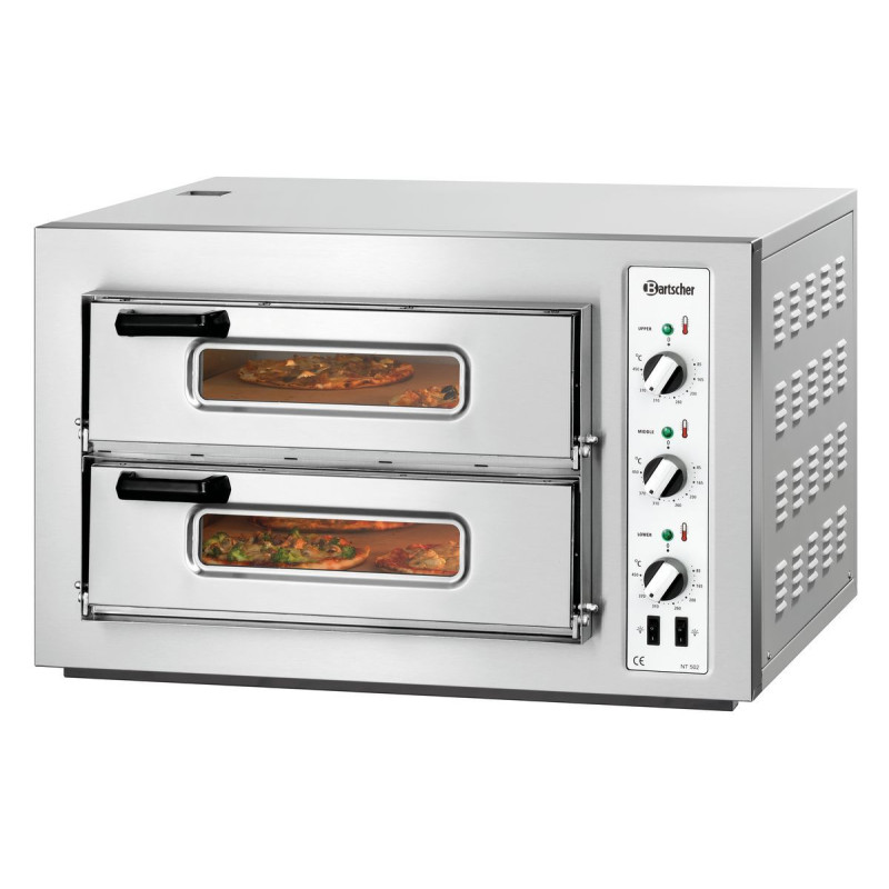 Forno de pizza NT 502 Bartscher: Forno profissional duplo para 8 pizzas