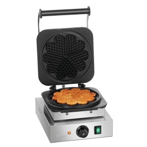 Máquina de waffles profissional Bartscher 1HW211 em aço inoxidável - Cozimento perfeito de waffles em forma de coração