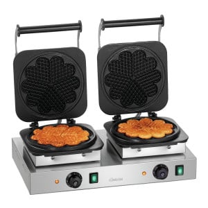 Gaufrier profissional Bartscher 2HW211 - Waffles coração em aço inoxidável