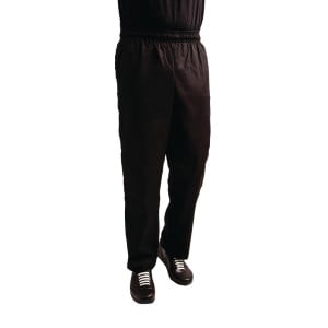 Pantalon de Cuisine Mixte Easyfit Noir Traité Teflon - Taille XL - Whites Chefs Clothing - Fourniresto