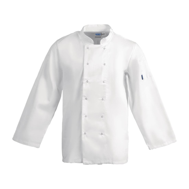 Casaco de Cozinha Unissexo Branco de Mangas Compridas Vegas - Tamanho L - Whites Chefs Clothing - Fourniresto