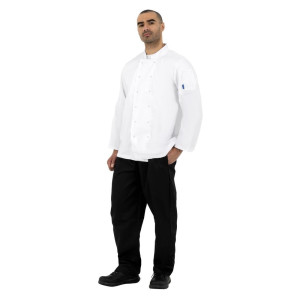 Casaco de Cozinha Unissexo Branco de Mangas Compridas Vegas - Tamanho L - Whites Chefs Clothing - Fourniresto