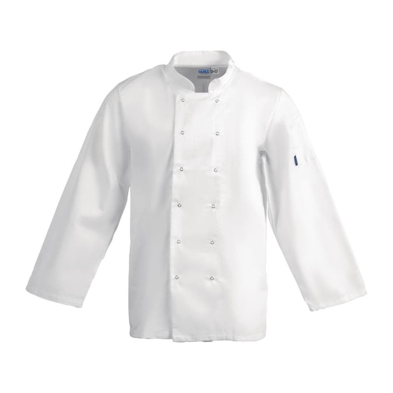 Casaco de Cozinha Unissexo Branco de Mangas Compridas Vegas - Tamanho M - Whites Chefs Clothing - Fourniresto