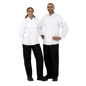 Casaco de Cozinha Unissexo Branco de Mangas Compridas Vegas - Tamanho M - Whites Chefs Clothing - Fourniresto