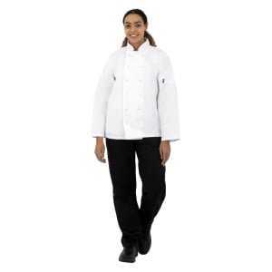 Casaco de Cozinha Unissexo Branco de Mangas Compridas Vegas - Tamanho M - Whites Chefs Clothing - Fourniresto