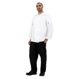 Unisex White Long Sleeve Vegas Kitchen Jacket - Size XL - Whites Chefs Clothing - Fourniresto