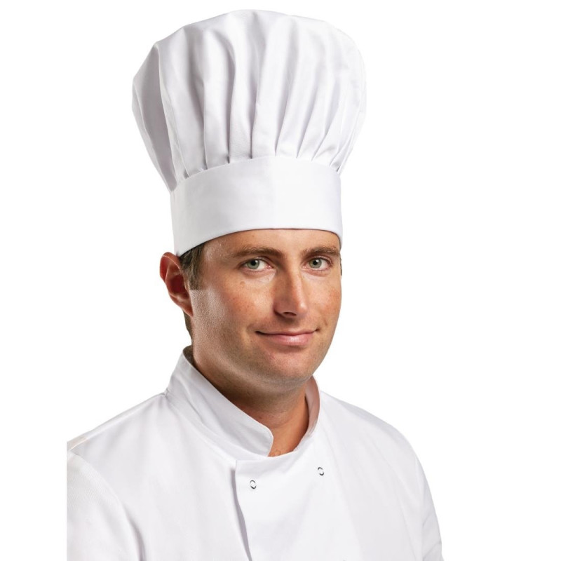 Toque de Chef Tallboy - Tamanho L 61 cm - Roupas de Chef Brancas - Fourniresto