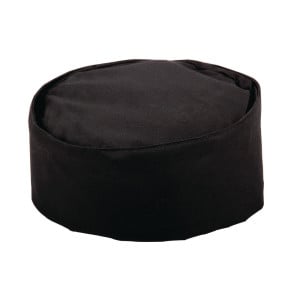 Gorro de Cozinha Preto em Poliéster/Algodão - Tamanho L 61 cm - Whites Chefs Clothing - Fourniresto