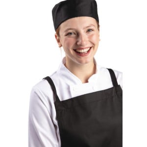 Gorro de Cozinha Preto em Poliéster/Algodão - Tamanho L 61 cm - Whites Chefs Clothing - Fourniresto